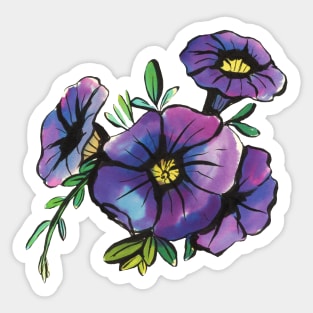 Radiant Morning Glories Art Sticker